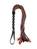 The Saffron Braided Flogger is shown against a blank background.