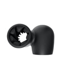 The Man Wand Xtreme Vibrating Penis Masturbator attachment is shown from the side against a blank background.