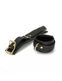 Garment Leather Ankle Cuffs with Brass Gold Hardware