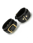 Garment Leather Ankle Cuffs with Brass Gold Hardware