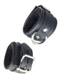 Fleece Lined Garment Leather Wrist Cuffs Black  BDSM GEAR BONDAGE RESTRAINTS