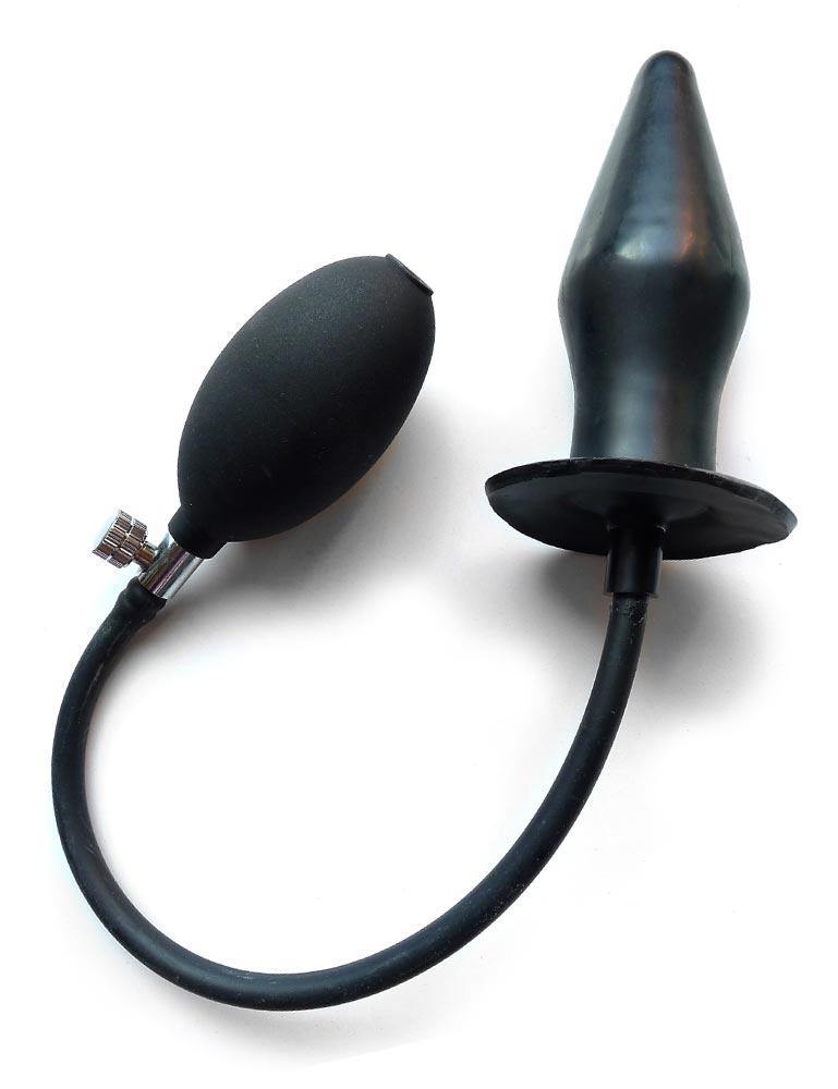 Stockroom Inflatable Black Rubber Butt Plug Male Stockroom