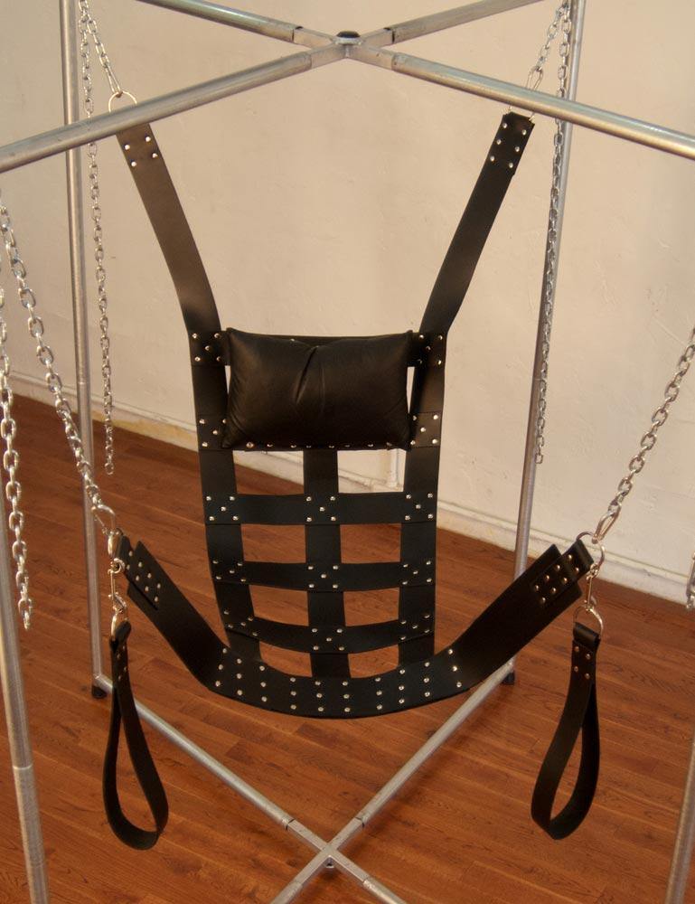 leather bdsm gear Leather Bondage Sling, Web Style – Male Stockroom