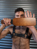 Leather Wrapped Wood Spanking Paddle-BDSM GEAR, BEST SELLERS, WHIPS & PADDLES-Male Stockroom