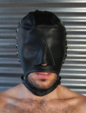 Open Mouth Leather Bondage Hood-BDSM GEAR, BEST SELLERS, FEATURED PRODUCTS, HOODS & BLINDFOLDS, NEW!-Male Stockroom