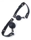 Premium Garment Leather Silicone Ball Gag-BDSM GEAR, GAGS & MUZZLES, STOCKROOM ORIGINALS-Male Stockroom