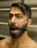 Silicone Ball Gag w/ Garment Leather Strap-BDSM GEAR, GAGS & MUZZLES, STOCKROOM ORIGINALS-Male Stockroom