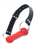 Silicone Bit Gag Red Bit w/ Black Strap  BDSM GEAR GAGS & MUZZLES