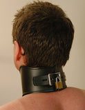 Tall Curved Posture Collar w/ Locking Buckle-BDSM GEAR, BONDAGE RESTRAINTS, COLLARS & LEASHES, STOCKROOM ORIGINALS-Male Stockroom