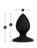 Temptasia Slut Silicone Butt Plug, Black-ANAL TOYS, NEW!, SEX TOYS-Male Stockroom