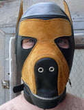 Two-Toned Dog Hood with Mouth Gag-BDSM GEAR, HOODS & BLINDFOLDS-Male Stockroom