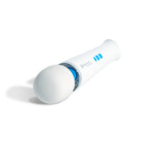 A Magic Wand Vibe lying on a white surface, viewed from the head looking down the handle. 