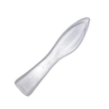 Clear plastic tool on a white background
