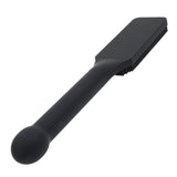 Black paddlbrush with silicone bristle head on a white background 