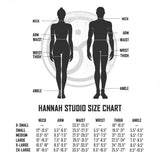 Hannah Studio size chart.