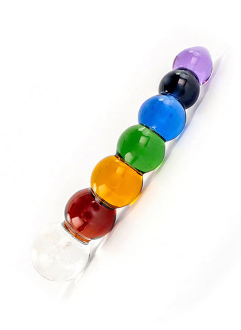 Crystal Delights Rainbow Bubble Glass Dildo with Dichroic Bulb