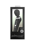 The Palmpower Extreme Rechargeable Wand Massager is shown in its box packaging against a blank background. The box notes that the vibrator is USB rechargeable.