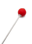 A Red Silicone Ball Crop with Steel Handle that is used for impact play is shown on a white background.