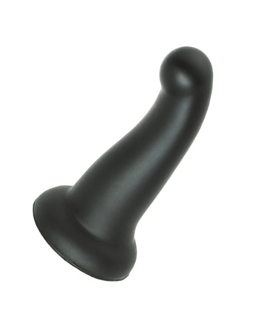 The KinkLab Ebb & Flow Silicone Dildo in Black is shown on a white background.