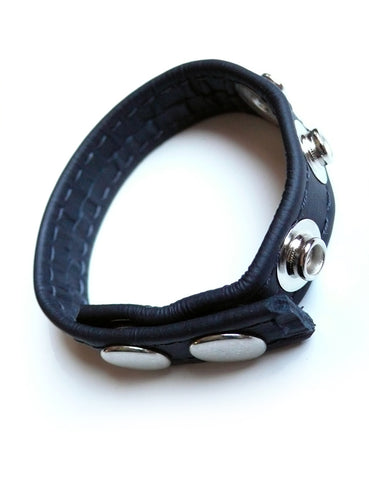 5-Snap Leather Cock Ring
