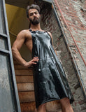 Rubber Apron with Cockhole and Pocket-BODY SUITS & APRONS, FETISH WEAR-Male Stockroom