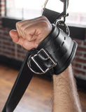 Deluxe Padded Leather Wrist Restraints w/ D Rings, Black-BDSM GEAR, BEST SELLERS, BONDAGE RESTRAINTS, FEATURED PRODUCTS, WRIST & ANKLE CUFFS-Male Stockroom