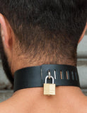 Locking Leather Collar-BDSM GEAR, BONDAGE RESTRAINTS, COLLARS & LEASHES-Male Stockroom
