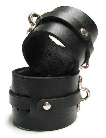 KinkLab Bondage Basics Leather Ankle Cuffs Black  BDSM GEAR BONDAGE RESTRAINTS