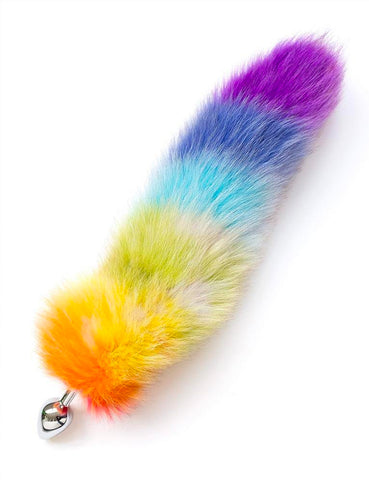 Pride Rainbow Foxtail Butt Plug